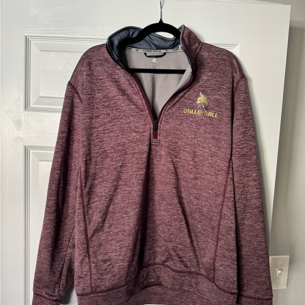 adidas Burgundy Zip-Up Men's Sweater